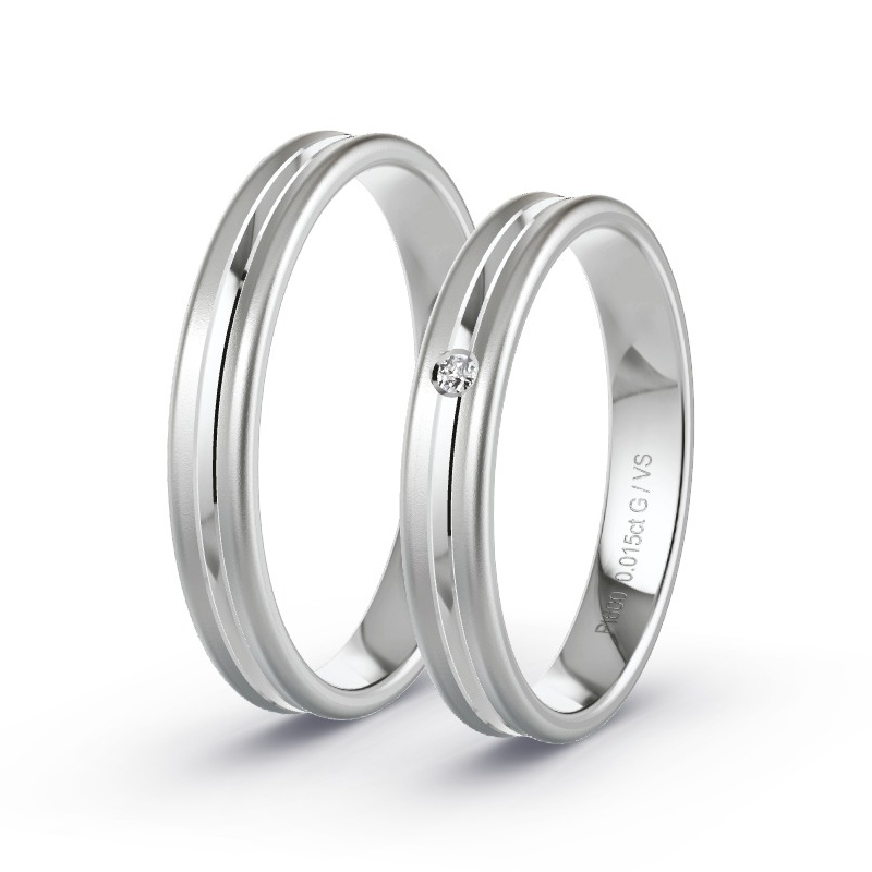Alianzas Platino - 0.015 kt Diamantes - Modelo N°1639 Alianzas Platino - 0.015 kt Diamantes - Modelo N°1639