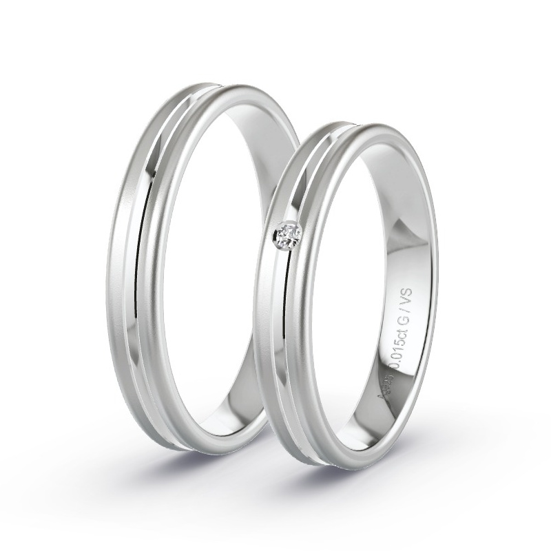 Alianzas Plata - 0.015 kt Diamantes - Modelo N°1639 Alianzas Plata - 0.015 kt Diamantes - Modelo N°1639