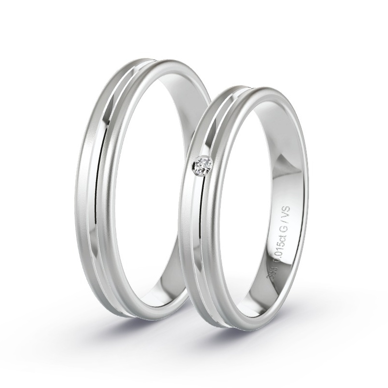 Alianzas Oro blanco - 0.015 kt Diamantes - Modelo N°1639 Alianzas Oro blanco - 0.015 kt Diamantes - Modelo N°1639