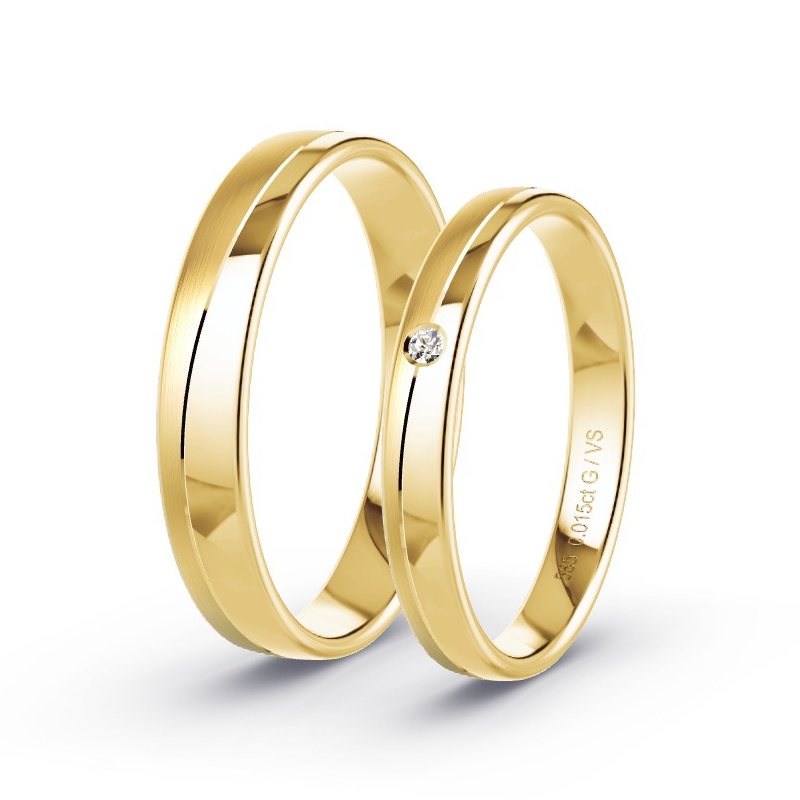 Alianzas Oro amarillo - 0.015 kt Diamantes - Modelo N°1640 Alianzas Oro amarillo - 0.015 kt Diamantes - Modelo N°1640