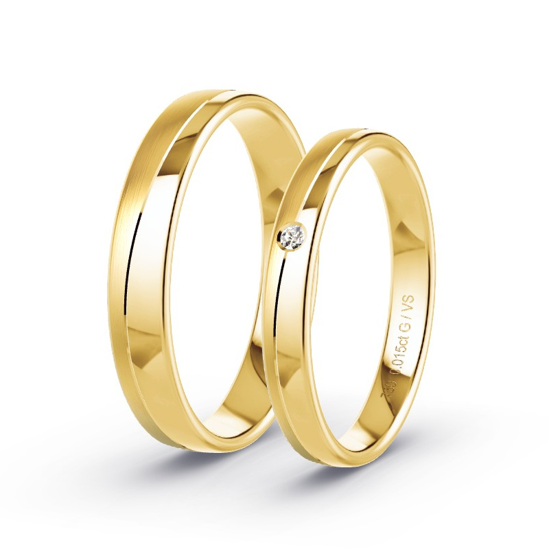 Alianzas Oro amarillo - 0.015 kt Diamantes - Modelo N°1640 Alianzas Oro amarillo - 0.015 kt Diamantes - Modelo N°1640