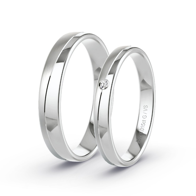 Alianzas Oro blanco - 0.015 kt Diamantes - Modelo N°1640 Alianzas Oro blanco - 0.015 kt Diamantes - Modelo N°1640