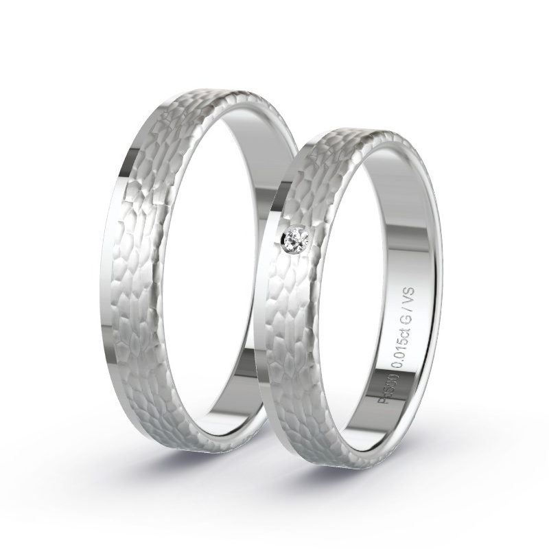Alianzas Paladio - 0.015 kt Diamantes - Modelo N°1643 Alianzas Paladio - 0.015 kt Diamantes - Modelo N°1643