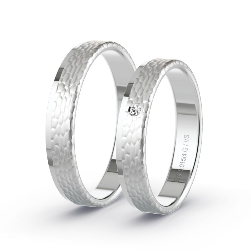 Alianzas Oro blanco - 0.015 kt Diamantes - Modelo N°1643 Alianzas Oro blanco - 0.015 kt Diamantes - Modelo N°1643