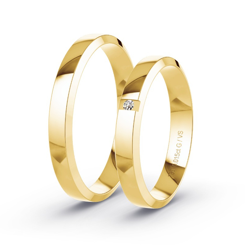 Alianzas Oro amarillo - 0.015 kt Diamantes - Modelo N°1644 Alianzas Oro amarillo - 0.015 kt Diamantes - Modelo N°1644