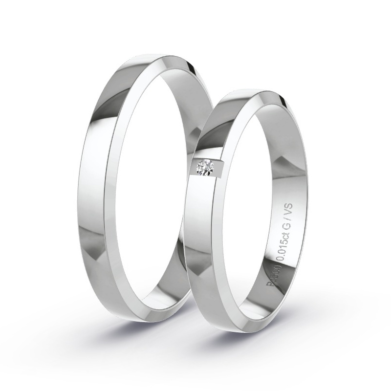 Alianzas Paladio - 0.015 kt Diamantes - Modelo N°1644 Alianzas Paladio - 0.015 kt Diamantes - Modelo N°1644