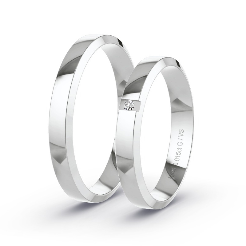 Alianzas Plata - 0.015 kt Diamantes - Modelo N°1644 Alianzas Plata - 0.015 kt Diamantes - Modelo N°1644