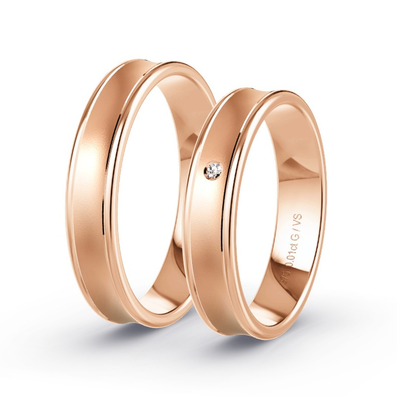 Alianzas Oro rosa - 0.015 kt Diamantes - Modelo N°1645 Alianzas Oro rosa - 0.015 kt Diamantes - Modelo N°1645
