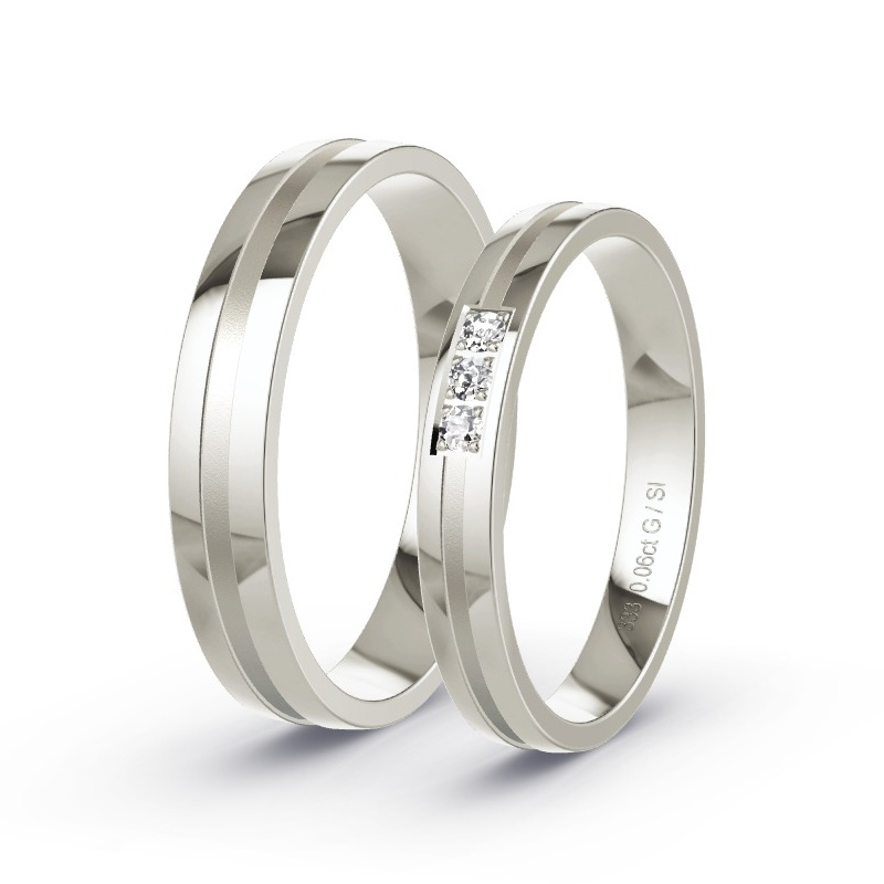 Alianzas Oro gris - 0.06 kt Diamantes - Modelo N°1646