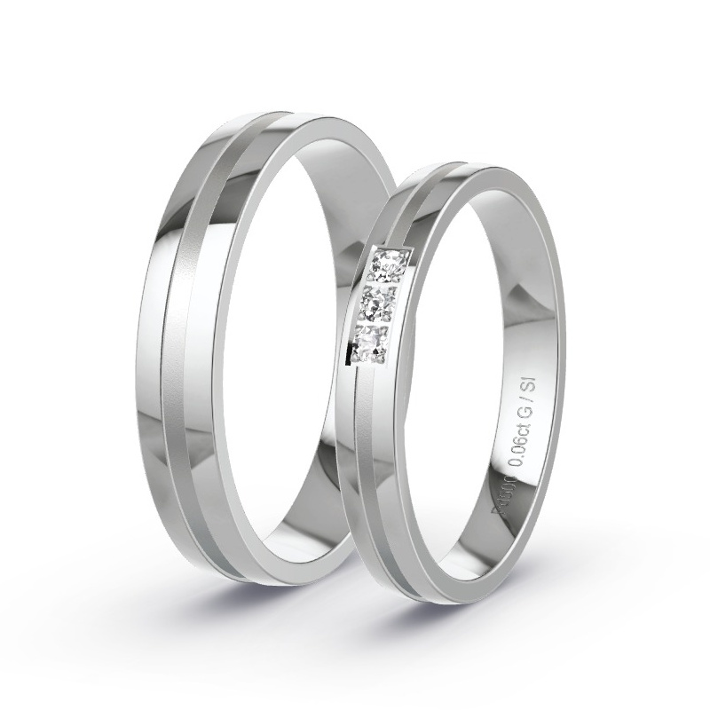 Alianzas Paladio - 0.06 kt Diamantes - Modelo N°1646 Alianzas Paladio - 0.06 kt Diamantes - Modelo N°1646