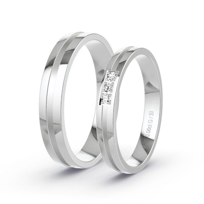 Alianzas Oro blanco - 0.06 kt Diamantes - Modelo N°1646 Alianzas Oro blanco - 0.06 kt Diamantes - Modelo N°1646