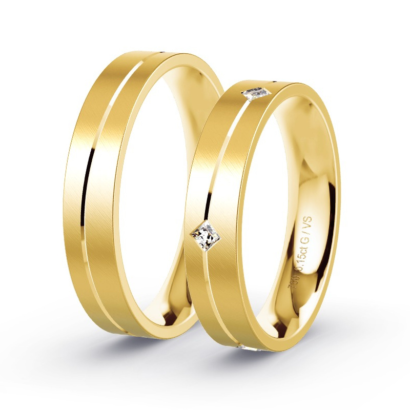 Alianzas Oro amarillo - 0.15 kt Diamantes - Modelo N°1648 Alianzas Oro amarillo - 0.15 kt Diamantes - Modelo N°1648