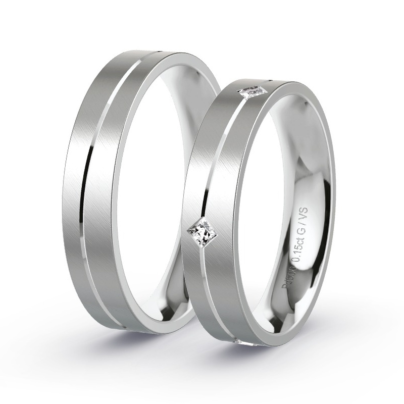 Alianzas Paladio - 0.15 kt Diamantes - Modelo N°1648 Alianzas Paladio - 0.15 kt Diamantes - Modelo N°1648