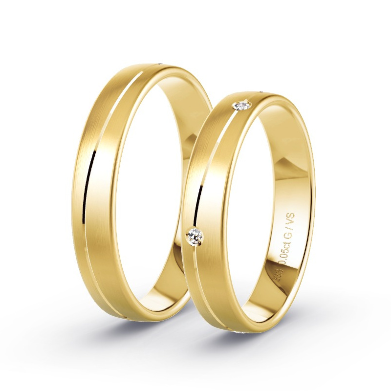 Alianzas Oro amarillo - 0.05 kt Diamantes - Modelo N°1649 Alianzas Oro amarillo - 0.05 kt Diamantes - Modelo N°1649