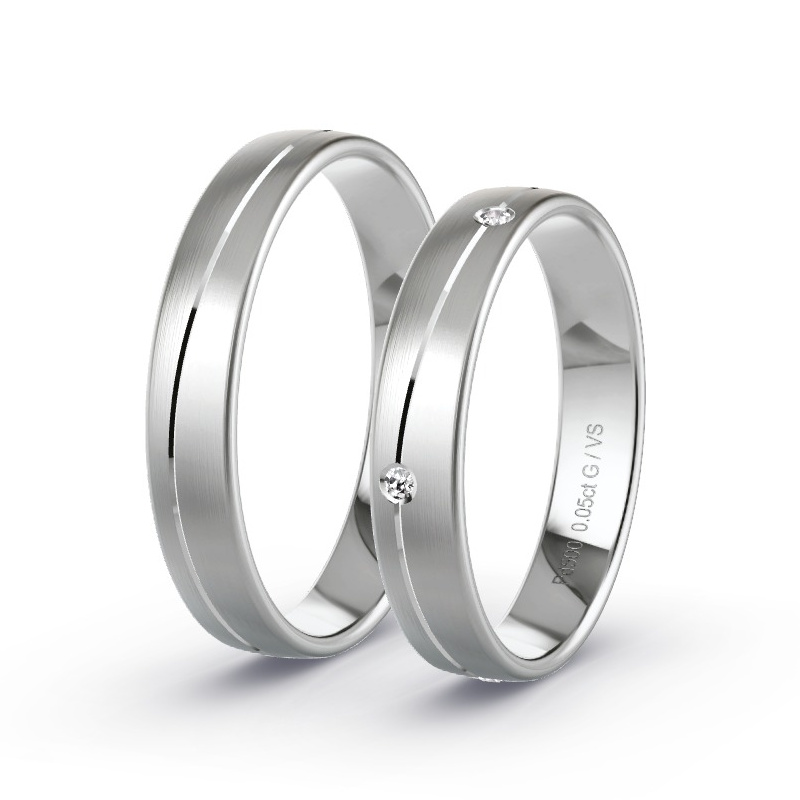Alianzas Paladio - 0.05 kt Diamantes - Modelo N°1649 Alianzas Paladio - 0.05 kt Diamantes - Modelo N°1649