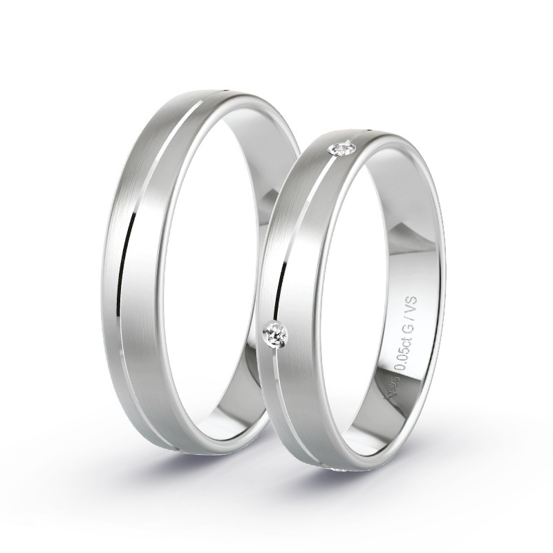 Alianzas Plata - 0.05 kt Diamantes - Modelo N°1649 Alianzas Plata - 0.05 kt Diamantes - Modelo N°1649