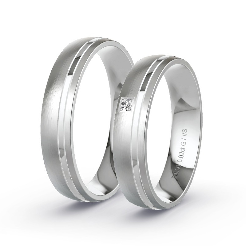 Alianzas Paladio - 0.02 kt Diamantes - Modelo N°1650 Alianzas Paladio - 0.02 kt Diamantes - Modelo N°1650