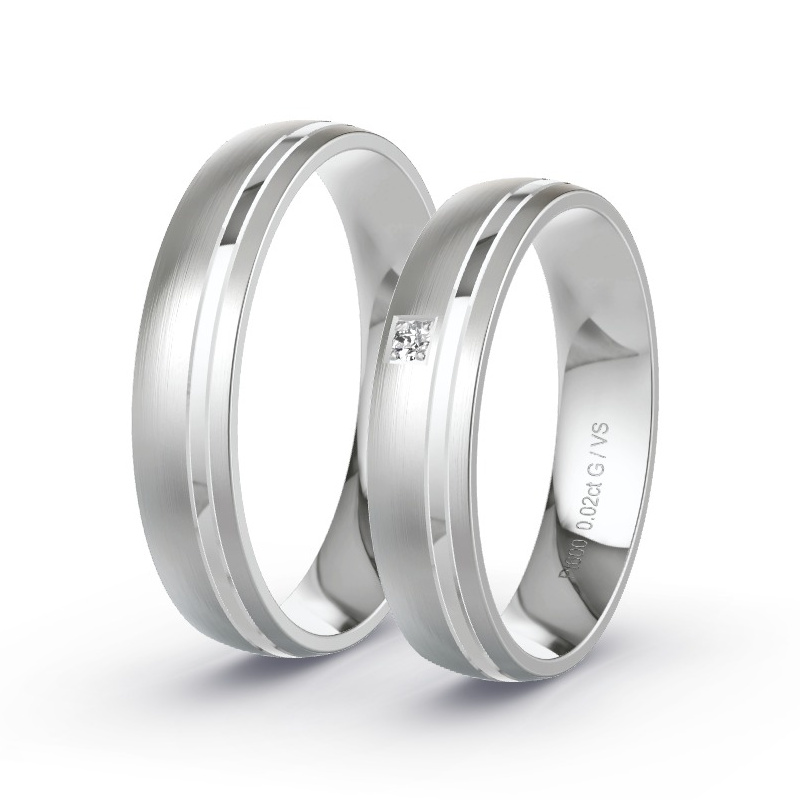 Alianzas Platino - 0.02 kt Diamantes - Modelo N°1650 Alianzas Platino - 0.02 kt Diamantes - Modelo N°1650
