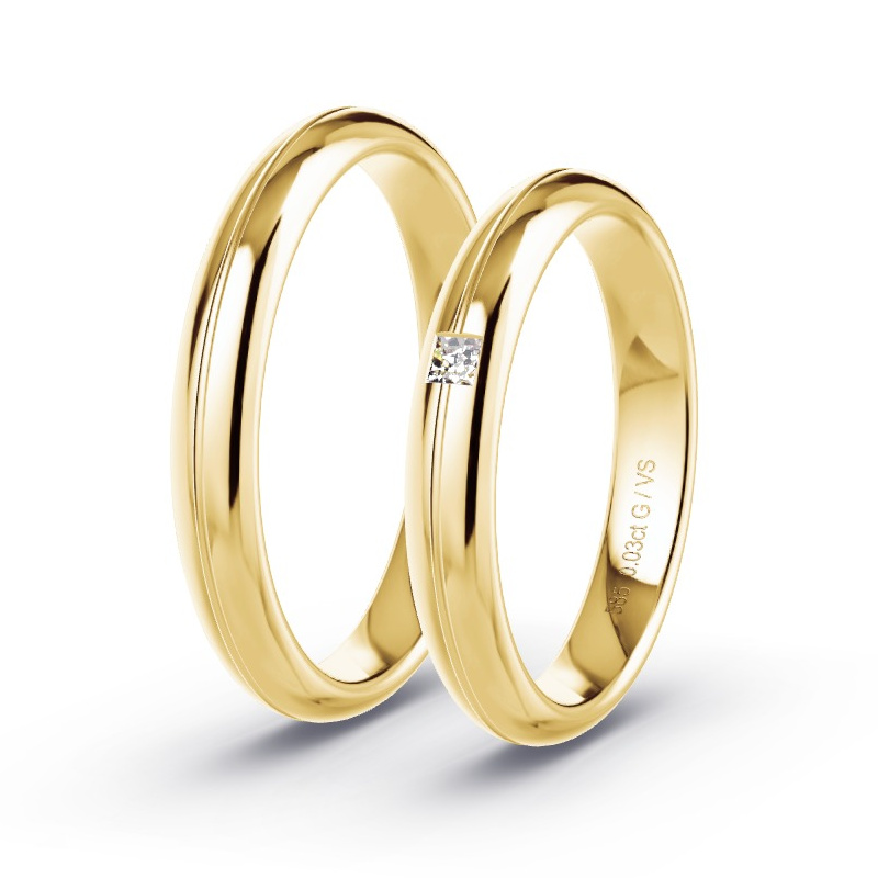 Alianzas Oro amarillo - 0.03 kt Diamantes - Modelo N°1651 Alianzas Oro amarillo - 0.03 kt Diamantes - Modelo N°1651