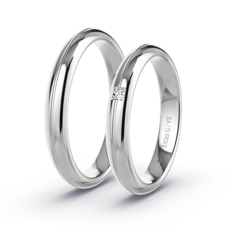 Alianzas Paladio - 0.03 kt Diamantes - Modelo N°1651 Alianzas Paladio - 0.03 kt Diamantes - Modelo N°1651