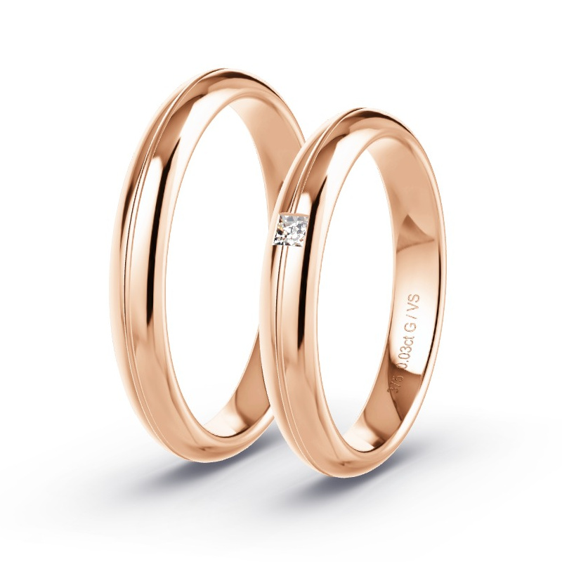 Alianzas Oro rosa - 0.03 kt Diamantes - Modelo N°1651 Alianzas Oro rosa - 0.03 kt Diamantes - Modelo N°1651