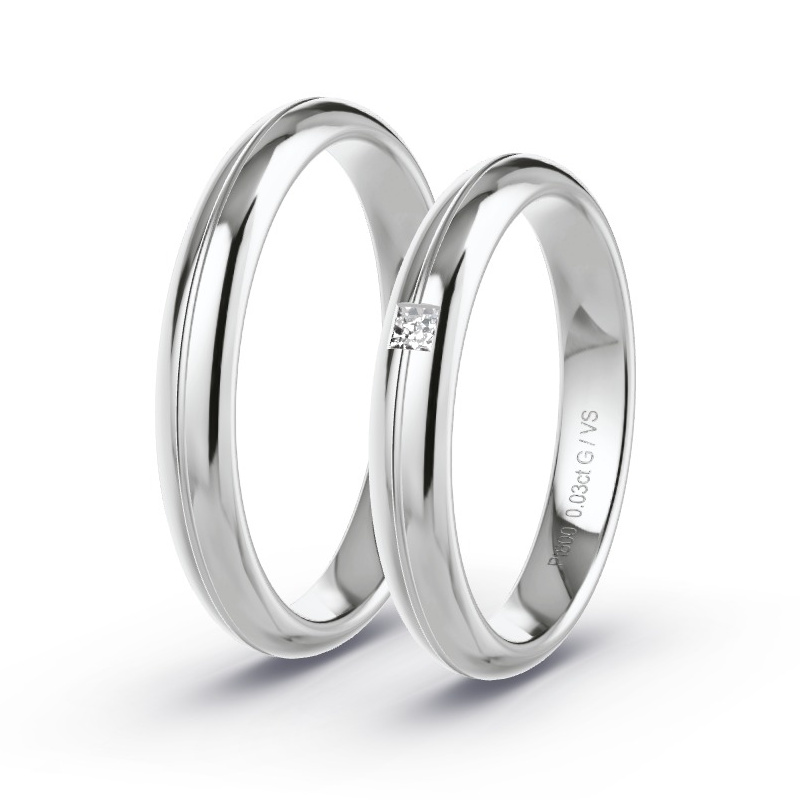 Alianzas Platino - 0.03 kt Diamantes - Modelo N°1651 Alianzas Platino - 0.03 kt Diamantes - Modelo N°1651