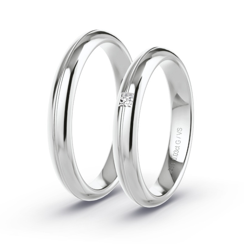 Alianzas Oro blanco - 0.03 kt Diamantes - Modelo N°1651 Alianzas Oro blanco - 0.03 kt Diamantes - Modelo N°1651
