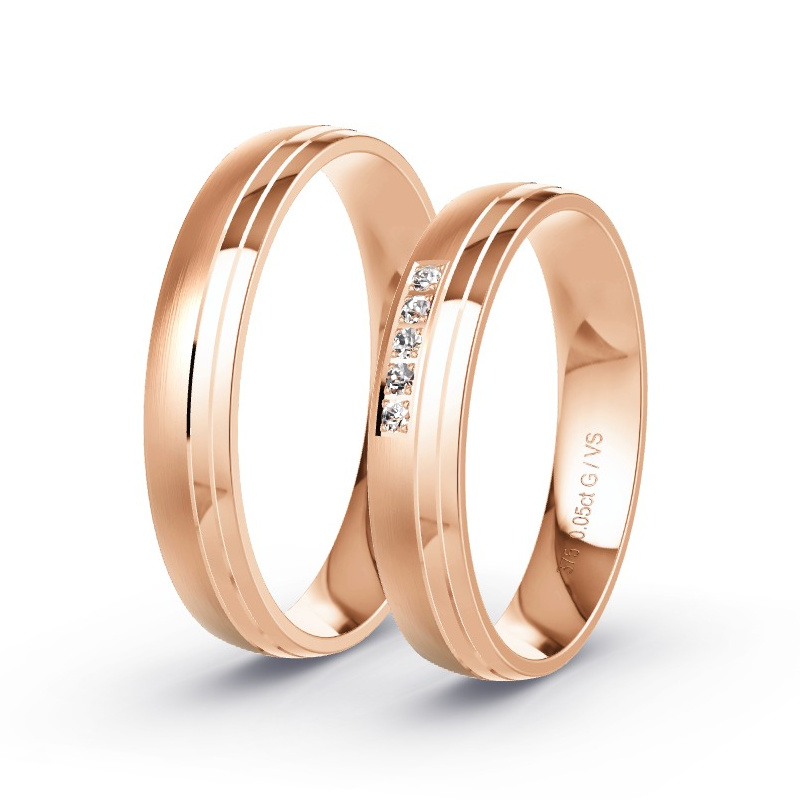 Alianzas Oro rosa - 0.05 kt Diamantes - Modelo N°1652 Alianzas Oro rosa - 0.05 kt Diamantes - Modelo N°1652