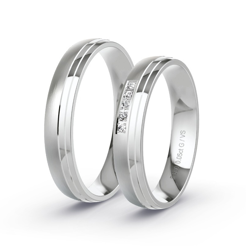 Alianzas Platino - 0.05 kt Diamantes - Modelo N°1652 Alianzas Platino - 0.05 kt Diamantes - Modelo N°1652
