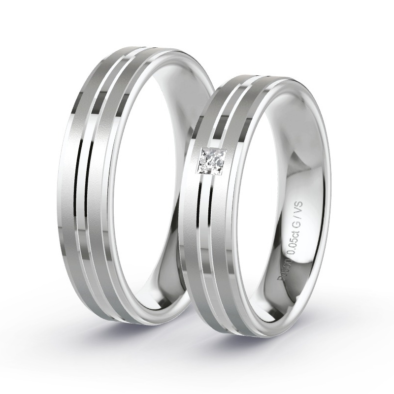Alianzas Paladio - 0.05 kt Diamantes - Modelo N°1653 Alianzas Paladio - 0.05 kt Diamantes - Modelo N°1653
