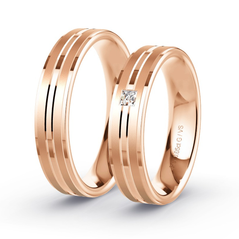 Alianzas Oro rosa - 0.05 kt Diamantes - Modelo N°1653 Alianzas Oro rosa - 0.05 kt Diamantes - Modelo N°1653