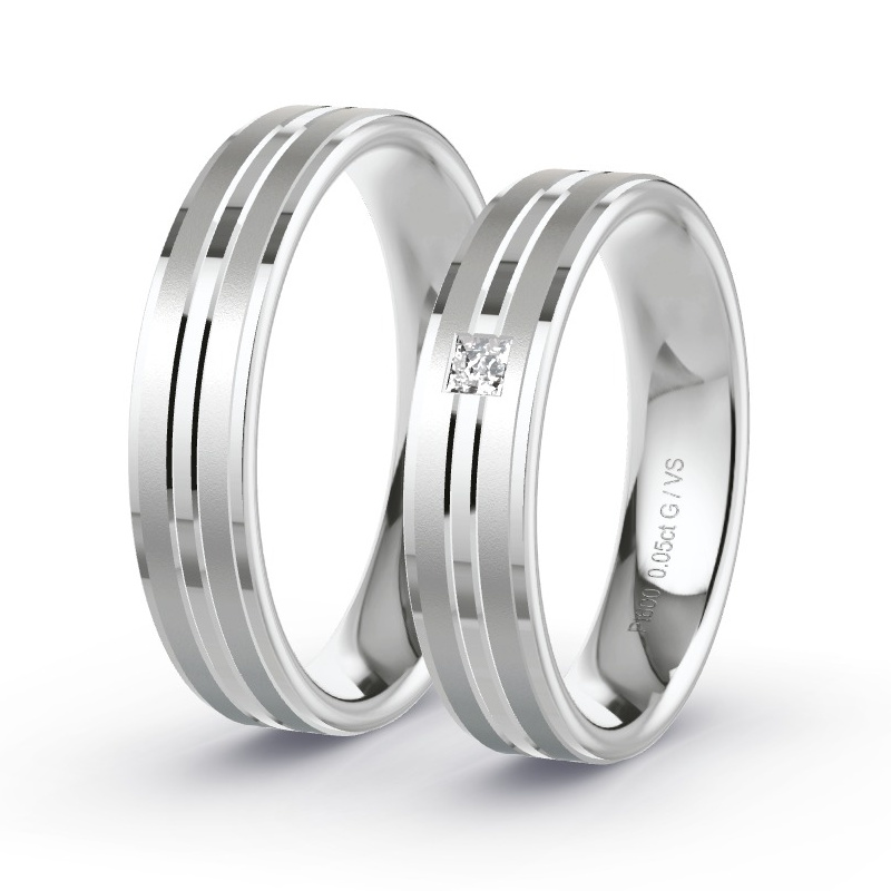 Alianzas Platino - 0.05 kt Diamantes - Modelo N°1653 Alianzas Platino - 0.05 kt Diamantes - Modelo N°1653