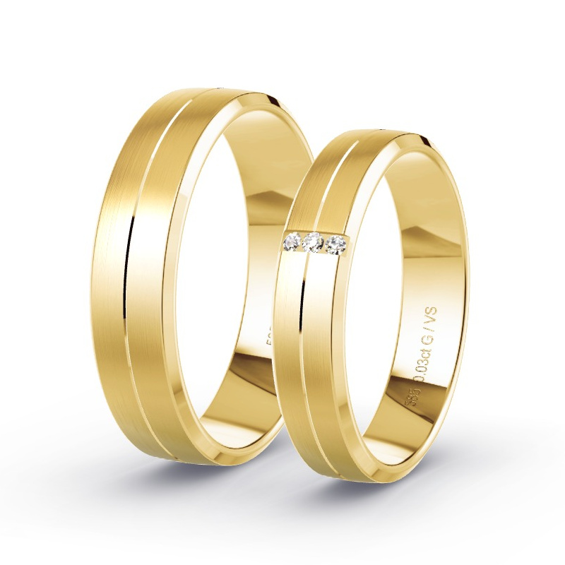 Alianzas Oro amarillo - 0.03 kt Diamantes - Modelo N°1654 Alianzas Oro amarillo - 0.03 kt Diamantes - Modelo N°1654