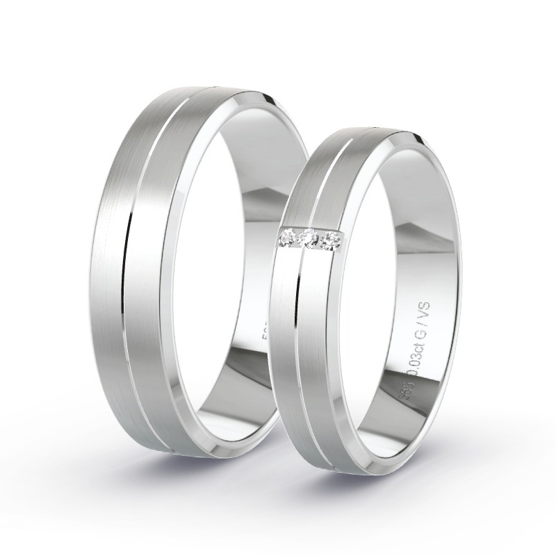 Alianzas Oro blanco - 0.03 kt Diamantes - Modelo N°1654 Alianzas Oro blanco - 0.03 kt Diamantes - Modelo N°1654