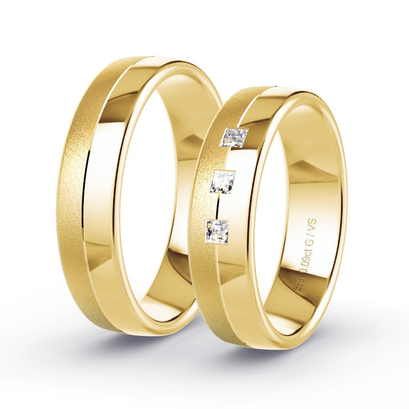 Alianzas Oro amarillo - 0.09 kt Diamantes - Modelo N°1655 Alianzas Oro amarillo - 0.09 kt Diamantes - Modelo N°1655