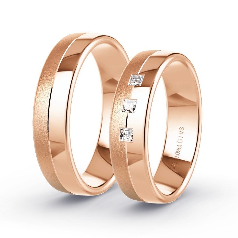 Alianzas Oro rosa - 0.09 kt Diamantes - Modelo N°1655 Alianzas Oro rosa - 0.09 kt Diamantes - Modelo N°1655