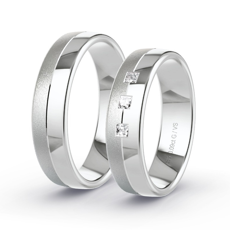 Alianzas Oro blanco - 0.09 kt Diamantes - Modelo N°1655 Alianzas Oro blanco - 0.09 kt Diamantes - Modelo N°1655