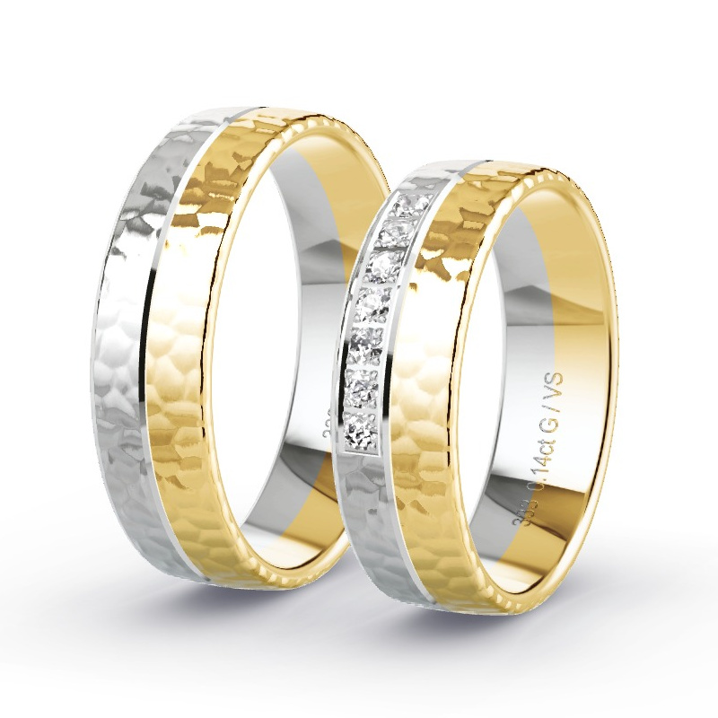Alianzas Oro amarillo/oro blanco - 0.14 kt Diamantes - Modelo N°1656 Alianzas Oro amarillo/oro blanco - 0.14 kt Diamantes - Modelo N°1656