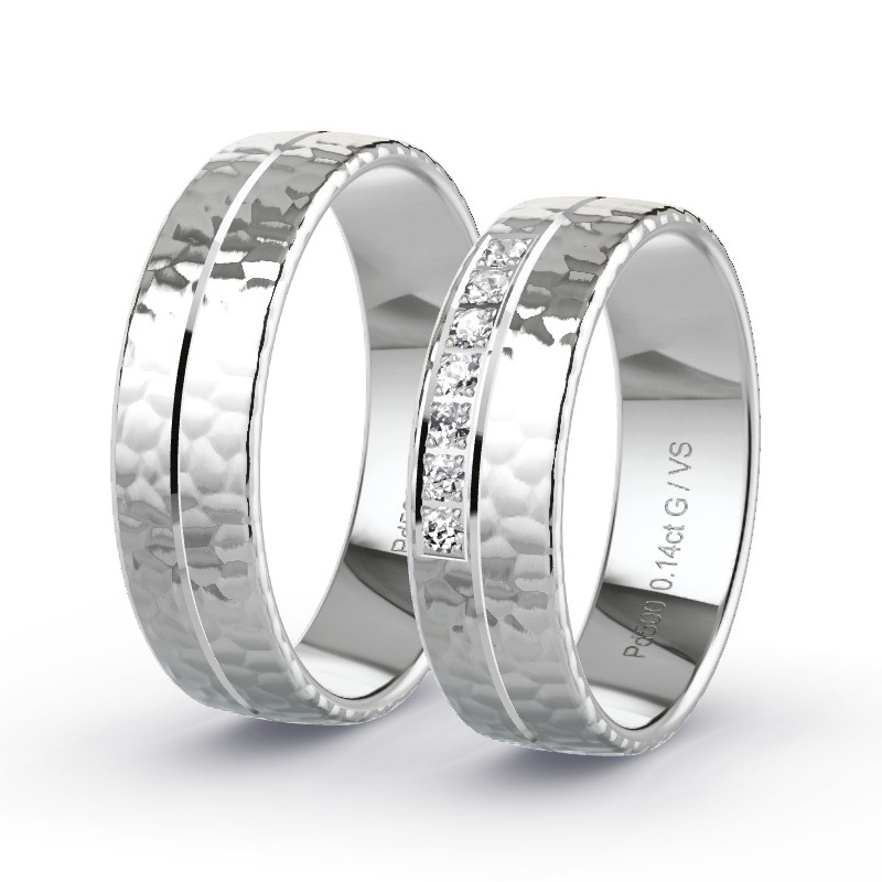 Alianzas Paladio - 0.14 kt Diamantes - Modelo N°1656 Alianzas Paladio - 0.14 kt Diamantes - Modelo N°1656
