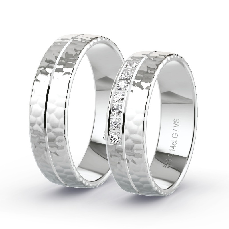 Alianzas Oro blanco - 0.14 kt Diamantes - Modelo N°1656 Alianzas Oro blanco - 0.14 kt Diamantes - Modelo N°1656