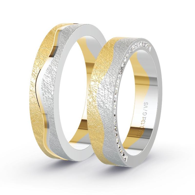 Alianzas Oro amarillo/oro blanco - 0.13 kt Diamantes - Modelo N°1657 Alianzas Oro amarillo/oro blanco - 0.13 kt Diamantes - Modelo N°1657