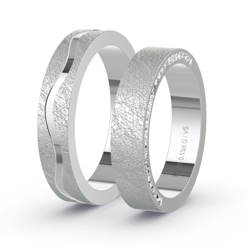 Alianzas Paladio - 0.13 kt Diamantes - Modelo N°1657 Alianzas Paladio - 0.13 kt Diamantes - Modelo N°1657