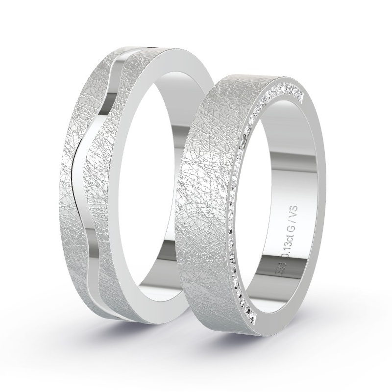 Alianzas Oro blanco - 0.13 kt Diamantes - Modelo N°1657 Alianzas Oro blanco - 0.13 kt Diamantes - Modelo N°1657