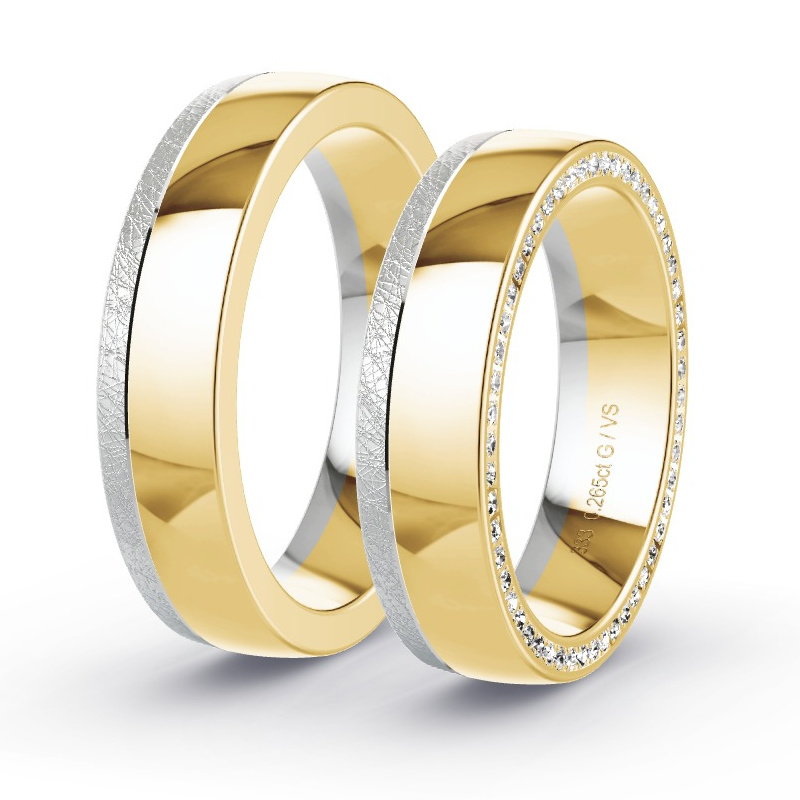 Alianzas Oro amarillo/oro blanco - 0.265 kt Diamantes - Modelo N°1658 Alianzas Oro amarillo/oro blanco - 0.265 kt Diamantes - Modelo N°1658