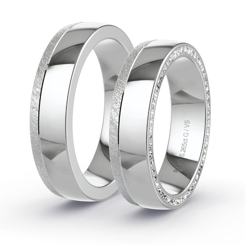 Alianzas Paladio - 0.265 kt Diamantes - Modelo N°1658 Alianzas Paladio - 0.265 kt Diamantes - Modelo N°1658