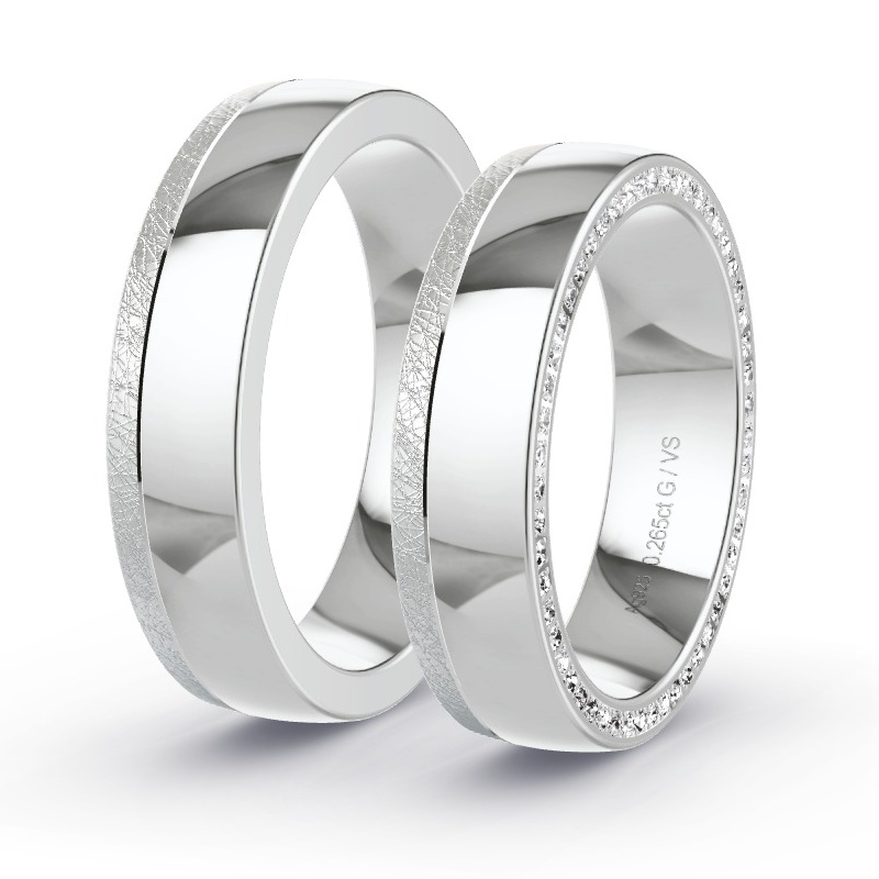 Alianzas Plata - 0.265 kt Diamantes - Modelo N°1658 Alianzas Plata - 0.265 kt Diamantes - Modelo N°1658