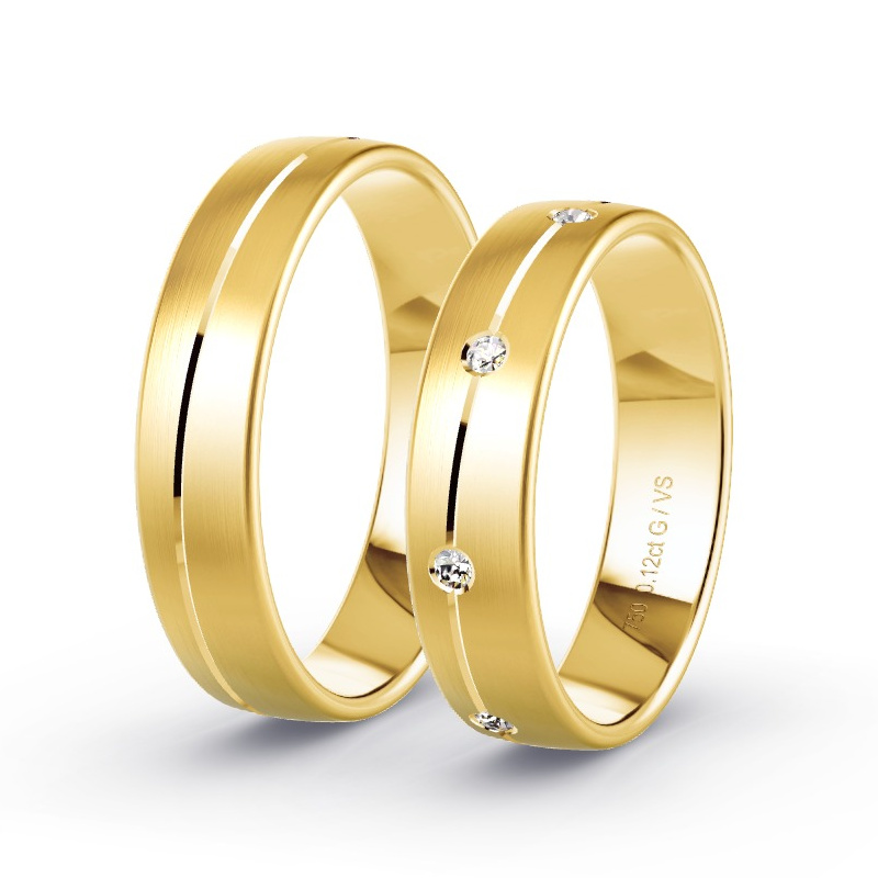 Alianzas Oro amarillo - 0.12 kt Diamantes - Modelo N°1659 Alianzas Oro amarillo - 0.12 kt Diamantes - Modelo N°1659