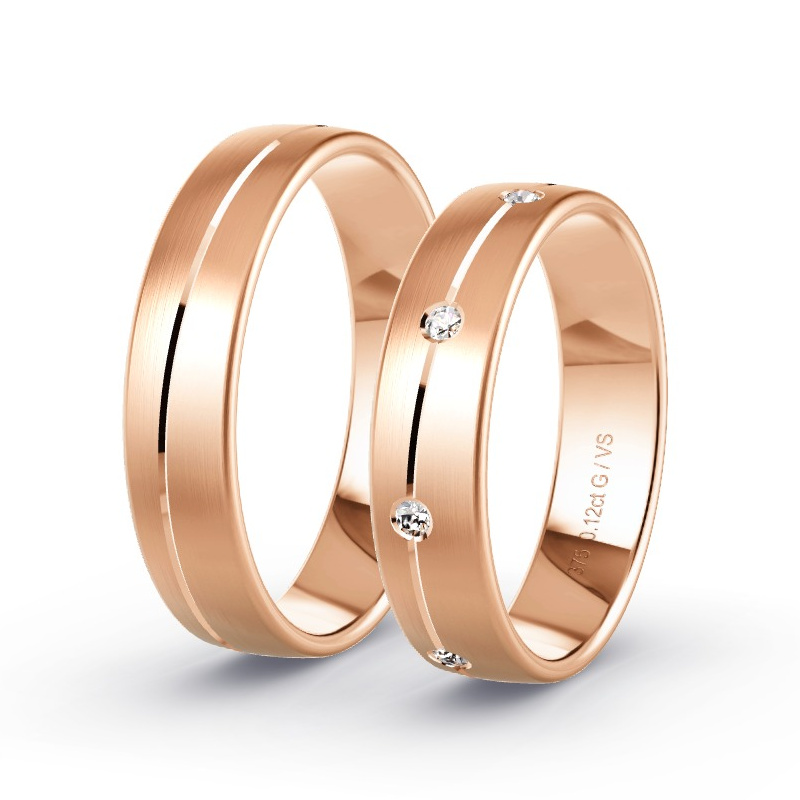 Alianzas Oro rosa - 0.12 kt Diamantes - Modelo N°1659 Alianzas Oro rosa - 0.12 kt Diamantes - Modelo N°1659