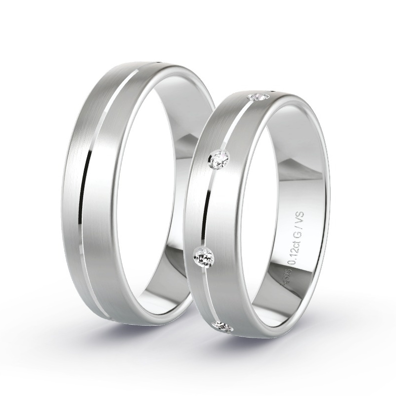 Alianzas Plata - 0.12 kt Diamantes - Modelo N°1659 Alianzas Plata - 0.12 kt Diamantes - Modelo N°1659