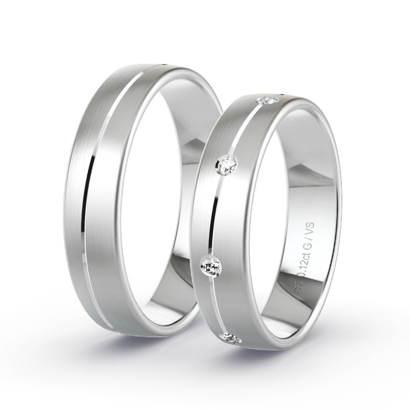 Alianzas Oro blanco - 0.12 kt Diamantes - Modelo N°1659 Alianzas Oro blanco - 0.12 kt Diamantes - Modelo N°1659